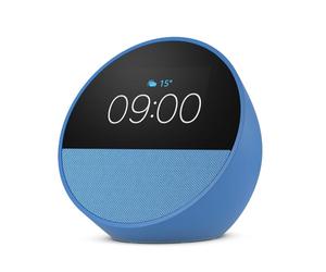 Echo Spot (newest gen), Smart alarm clock with vibrant sound, Ocean Blue, with Alex Early Access