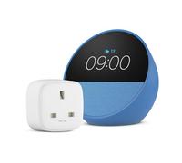 Echo Spot | Ocean Blue + Amazon Basics Smart Plug, Works with Alexa - Smart Home Starter Kit