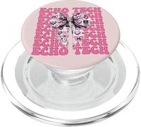 Echo Tech Echocardiography Technician Girl Coquette Bow Pink PopSockets PopGrip for MagSafe