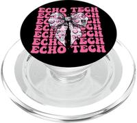 Echo Tech Echocardiography Technician Girl Coquette Bow Pink PopSockets PopGrip for MagSafe