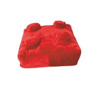 Echo Three Building Brick Cushion Square Red | Play Pillow Kids Room Home Decor Filled Cushion | Decorative Retro Fun Novelty Cushion Toy Large Pillow