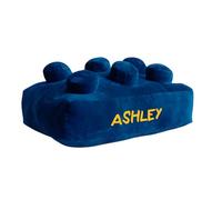 Echo Three Personalised Building Brick Cushion | Blue Pillow Name | Kids Room Gift Home Filled Cushions Decorative Retro Fun