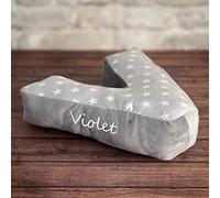 Echo Three Personalised Name Letter Cushion V | Custom Name Pillow V | Printed Alphabet Cushion Monogram Pillow | Baby Gift Bedroom Decor