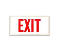 Echo Three Red EXIT Sign Wall Art - 57cm x 27cm Modern Safety Sign for Offices, Public Spaces & Commercial Interiors