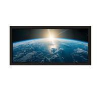 Echo Three Wall Art Black Framed Print Home Earth Horizon |Galactic Room Sign | Space Enthusiast Gift Blue Planet Earthrise Skyline Design | Earth From Space Astronomy Display