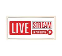 Echo Three Wall Art White Framed Print Live Stream In Progress | Content Streamers DJ Social Media Influencer Gift | For Podcasters And Music Vloggers Artists Gamers | Large Wide Sign