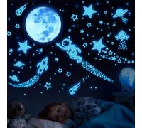 ECHOCUBE 1503pcs Glow in The Dark Stickers, Realistic Luminous Stars Wall Stickers, Glowing Stars for Ceiling and Walls, DIY Luminous Adhesive Stickers for Baby Bedroom Decoration - Blue