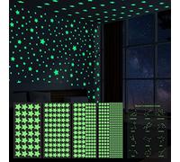ECHOCUBE 521pcs Glow in The Dark Stars, Realistic Luminous Star Wall Stickers, Glowing Stars for Ceiling and Walls, DIY Luminous Adhesive Stickers for Baby Girls Boys Kids Bedroom Nursery Decoration
