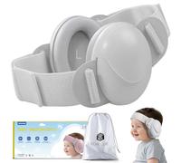 ECHOCUBE Baby Ear Defender, 25dB Noise Cancelling Headphones for Babies 0-48 Months, CE & ANSI Certified Adjustable Baby Ear Muffs for Sleep, Airplane Travel - Grey
