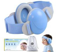 ECHOCUBE Baby Ear Defender, 25dB Noise Cancelling Headphones for Babies 0-48 Months, CE & ANSI Certified Adjustable Baby Ear Muffs for Sleep, Airplane Travel - Blue