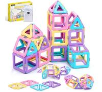 ECHOCUBE Building Blocks, 40 PCS Magnetic Tiles Construction Toys for Kids, Creative Learning Magnetic Blocks Gift Set for 3+ Year Old Boys and Girls