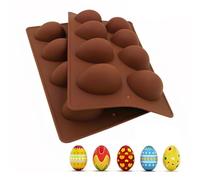 EchoDone Egg Shape Soap Mold Non Stick Silicone Half Egg Mold for Soap Making, Truffles Chocolate, Candy, Jelly, Desserts, Ice Tray Backing Set Cake Mould 2 Packs