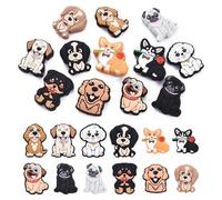 Echoed Elegance 12Pcs Dog Charms Silicone Focal Beads for DIY Crafts - Elegant Pen Charms, Keychain Making, Bracelet & Necklace Jewelry Supplies, Cute Animal Pendant for Scrapbooking