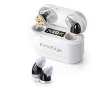 EchoEdge Rechargeable Hearing Amplifier for Adults - Personal Sound Amplifier with Charging Case, Clear Sound, Discreet In-Ear Design, Easy One-Touch Volume Control