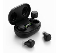 ECHOEDGE Rechargeable Hearing Amplifier with HD Intelligent Noise Reduction Chip - Anti-Howling, Digital Display Case & Touch Control - 35hrs Battery Life & 3 Sound Modes for Clearer Hearing (Black)