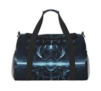 Echoes of Eternity Print Travel Duffel Bag for Men & Women, Foldable Travel Bags and Spacious Weekender Tote Bag for Storage Toiletry Luggage Personal Item, Black, L