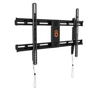 ECHOGEAR Low Profile Fixed TV Wall Mount for TVs Up to 85" - Holds Your TV Only 2.25" from The Wall - Fast Install With Template & You Can Level After Mounting - Pull Strings for Easy Cable Access