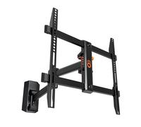 ECHOGEAR Swivel Full Motion TV Wall Mount for TVs Up to 60" - Smooth Extention, Tilt - Wall Template for Easy Install On 1 Stud - After Install Level & Hide Cables with Built-in Cable Management
