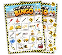 Echoglimmer Bingo Construction Party Favors | Birthday Party Decorations Games | Construction Party Supplies for 24 Players | Construction Party | Party Decor | Birthday Games