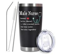 EchoMaven Nurse Gifts for Men, Male Nurse Gifts Ideas for Nurse Week, 20oz Male Nurse Stainless Steel Travel Tumbler with Lid, Nurse Practitioner Gifts Christmas Birthday Gifts for Son Friends, Black