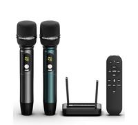 ECHOMUSSY Portable Karaoke Machine with AI Voice Removal & Studio-Grade Reverb - Wireless Microphones System, Bluetooth 5.0, UHF Mics for Home Singing