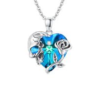ECHOOY Skull Necklace Sterling Silver Gothic March Birthstone for Women