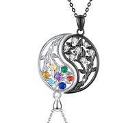 ECHOOY Yin Yang Tree of Life Necklace Sterling Silver Tree of Life Pendant Protective Charm BFF Necklace Jewellery Gifts for Men Women Birthday Christmas
