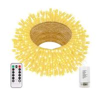 echosari 20M Battery Operated String Lights with Remote, 200 LED Christmas Fairy Lights Timer Waterproof Christmas Fairy Lights for Outdoor Home Garden Party Trees Bedroom Decor(Warm White)