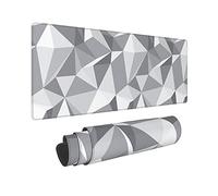 Echoserein Abstract Grey Geometric Gaming Mouse Pad Large XL Long Extended Pads Big Mousepad Keyboard Mouse Mat Desk Pad Home Office Decor Accessories for Computer Pc Laptop