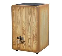 Echoslap Natural Wood Grain Cajon Box Drum - Hand Crafted, 21 Coiled Snare Wires, Maple Frontplate, Siam Oak Body for Vibrant Resonance. Crisp Snare & Deep Bass Padded Seat