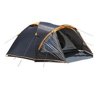 EchoSmile 2/3/4 Man Tent for Camping Waterproof 5000mm, 3-4 Season Family Blackout Dome Tent with Awning and Porch, Lightweight Hiking Outdoor Festival Tents, Black+Orange