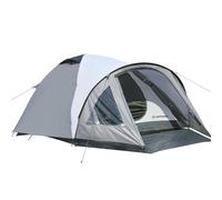EchoSmile 2/3/4 Person Camping Tent 3-4 Season Waterproof 5000 mm Tent Dome Tent with Awning Lightweight Hiking Tent Outdoor iglu Tent Festival Tent, Grey + White
