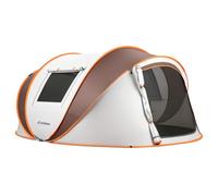 EchoSmile Instant Pop Up Camping Tent, 4-6 Person Tents,Automatic Set Up Tent in 3 Seconds,Waterproof Sunshade Family Tent,Portable Lightweight Dome Tent White & Brown,6 person