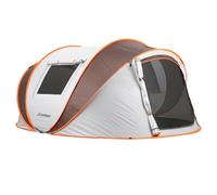 EchoSmile Instant Pop Up Camping Tent (White & Brown)