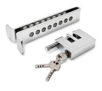 ECHOZONE General Car Anti-Theft Brake Clutch Lock, Stainless Steel Heavy Duty, Silver, Portable, 10mm Interval, 195mm Height, 8 Holes, Suits Most Cars, 3 Keys, Instruction Manual