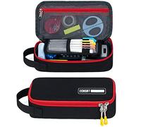 ECHSRT Large Pencil Case, Aesthetic Pen Pouch with Big Capacity, Minimalist Portable Stationery Bag with Handle for Office Organizer Aesthetic Pencil Cases, Black, Built-in,portable