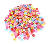 ECHTNATAV 1000PCS Colorful Buttons, Water Proof Plastic Mixed Color Manual Button DIY Handmade Ornament Buttons for Painting Sensory Play School Projects (15mm)