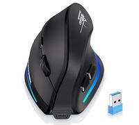 ECHTPower Vertical Ergonomic Mouse Wireless, Rechargeable 2.4G Optical USB Mouse for Laptop/Desktop/PC/Macbook with 1000/1600/2400/3200/4000/4800 DPI,6 Buttons(Wireless Mouse)