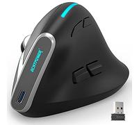 ECHTPower Wireless Vertical Mouse with 3 Modes (Bluetooth 5.0/3.0+2.4G with Receiver), 2400 DPI Adjustable, RGB LED, 7 Programmable Keys for Laptop, MacBook, PC, Windows, Android