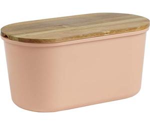Echtwerk Bread Box Fresh, Melamine Acacia Wood, Salmon Pink, 37 cm x 22 cm x 17 cm
