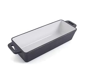 Echtwerk Cast Iron Bread Baking/Casserole Dish without Lid, Loaf Tin, Traditional Bread Bin with Enamel Coating, Suitable for Ovens, Grills, BBQ and Induction Hobs, 1.5 L, 9.20 x 36.70 x 14.90 cm