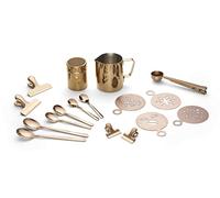 Echtwerk Coffee Set, 23 Pieces, Milk Jug 350 ml, Cocoa Shaker, 4 x Espresso, 4 x Cappuccino, 4 x Latte Macchiato Spoons, 4 x Coffee Clips, 4 x Coffee Stencils, Coffee Measuring Spoons