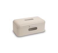ECHTWERK Retro Metal Bread Bin with Viewing Window, Space-Saving Storage Box, Bread Basket with Lid, Cream, 42 x 24.8 x 16.10 cm, Big