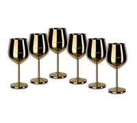 ECHTWERK Shatterproof stainless steel wine glasses/wine goblets, copper edition, 6-piece, 21x 7.3 cm, 0.5L
