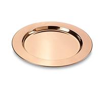 ECHTWERK "Shiny Place Plate/Serving Plate Set, Saucer Made of High-Quality Stainless Steel, Stainless Steel Plate, Decorative Plate for Weddings, Serving Plate, Placemat, Diameter 33.2 cm, Copper