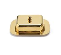 Echtwerk Stainless Steel Butter Dish, High-Quality Butter Dish, Butter Box with Lid, Butter Bell for Breakfast and Kitchen, 250 g Butter Storage, Gold Edition, 18.5 x 12.2 x 7.0 cm