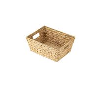 ECHTWERK Water Hyacinth Storage Basket, Rectangular, 33 x 25 x 15 cm, Natural Colours, Wicker Basket, Stackable for Bathroom, Office & Living Room