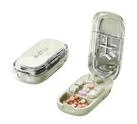 Echu Pill Cutter,Portable & Adjustable Caketotu Pill Cutter,1/2,1/3 and 1/4 Pill Splitter,with Pill Storage Compartments,Cutting Multiple Tablets at Once,Easy to Use and Travel (Green)