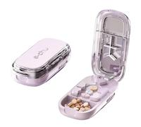 Echu Pill Cutter,Portable & Adjustable Caketotu Pill Cutter,1/2,1/3 and 1/4 Pill Splitter,with Pill Storage Compartments,Cutting Multiple Tablets at Once,Easy to Use and Travel (Pink)