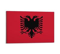 ECHUN Flag Poster Albania Flag Decorative Canvas Wall & Art Picture Painting 08x12inch(20x30cm)